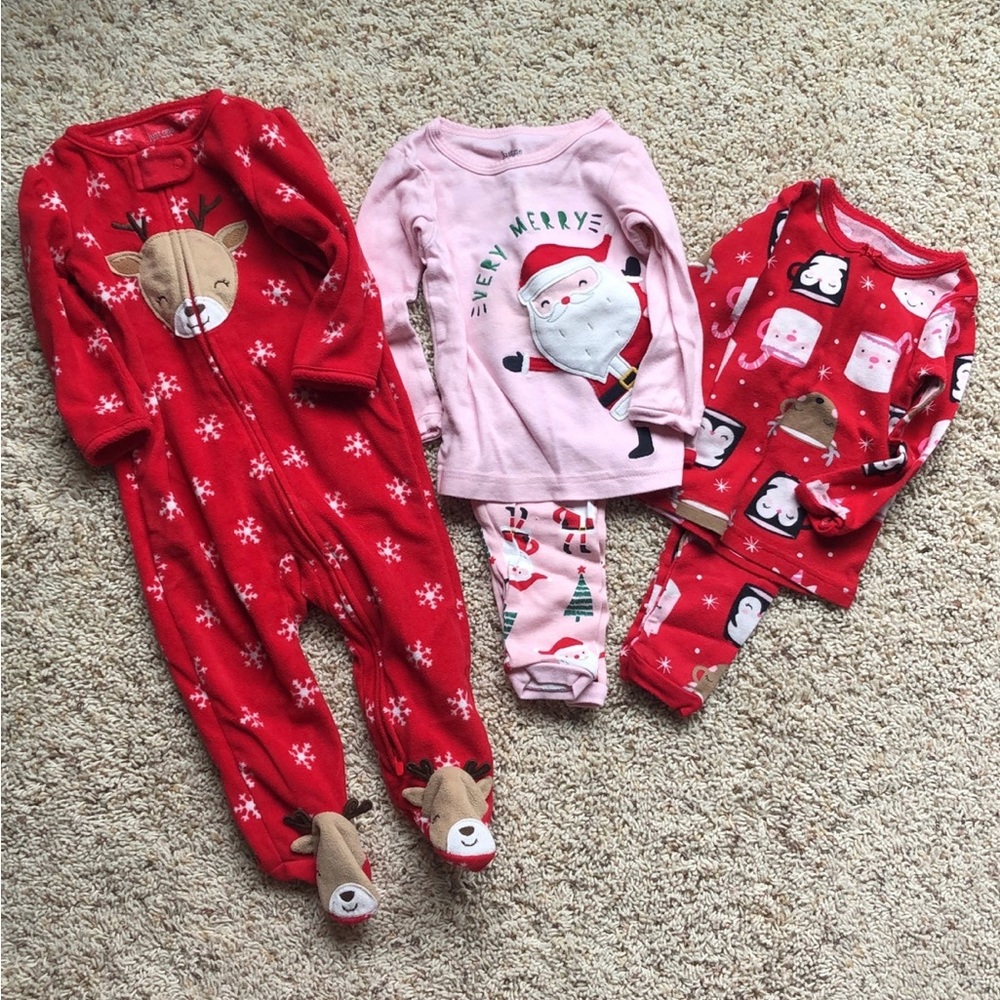 Baby Girl Christmas Pajamas, 9months. Carters.